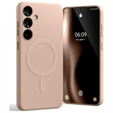 Carcasa Mercury Goospery Semi-Silicone cu MagSafe compatibila cu Samsung Galaxy S24 FE, Pink Sand