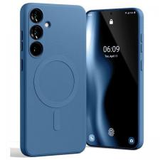 Carcasa Mercury Goospery Semi-Silicone cu MagSafe compatibila cu Samsung Galaxy S24 Plus, Albastru