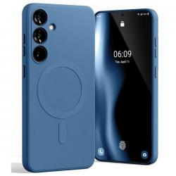 Carcasa Mercury Goospery Semi-Silicone cu MagSafe compatibila cu Samsung Galaxy S24 Plus, Albastru