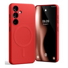 Carcasa Mercury Goospery Semi-Silicone cu MagSafe compatibila cu Samsung Galaxy S25, Rosu