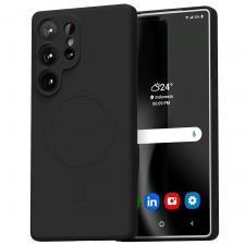 Carcasa Mercury Goospery Semi-Silicone cu MagSafe compatibila cu Samsung Galaxy S25 Ultra, Negru