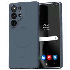 Carcasa Mercury Goospery Semi-Silicone cu MagSafe compatibila cu Samsung Galaxy S25 Ultra, Sierra Blue