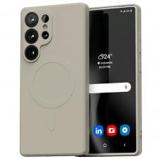 Carcasa Mercury Goospery Semi-Silicone cu MagSafe compatibila cu Samsung Galaxy S25 Ultra, Stone