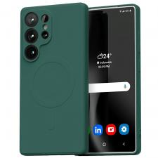 Carcasa Mercury Goospery Semi-Silicone cu MagSafe compatibila cu Samsung Galaxy S25 Ultra, Verde