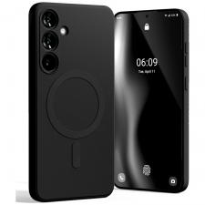 Carcasa Mercury Goospery Semi-Silicone cu MagSafe compatibila cu Samsung Galaxy S25 Plus, Negru