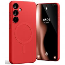 Carcasa Mercury Goospery Semi-Silicone cu MagSafe compatibila cu Samsung Galaxy S25 Plus, Rosu