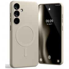 Carcasa Mercury Goospery Semi-Silicone cu MagSafe compatibila cu Samsung Galaxy S25 Plus, Stone