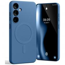 Carcasa Mercury Goospery Semi-Silicone cu MagSafe compatibila cu Samsung Galaxy S25 Plus, Albastru