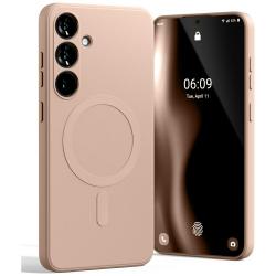 Carcasa Mercury Goospery Semi-Silicone cu MagSafe compatibila cu Samsung Galaxy S25 Plus, Pink Sand