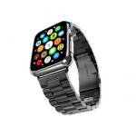 Curea din otel inoxidabil Mercury Metal compatibila cu Apple Watch 4/5/6/7/SE, 44/45mm, Negru 2 - lerato.ro