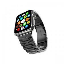 Curea din otel inoxidabil Mercury Metal compatibila cu Apple Watch 4/5/6/7/SE, 44/45mm, Negru