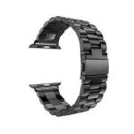 Curea din otel inoxidabil Mercury Metal compatibila cu Apple Watch 4/5/6/7/SE, 44/45mm, Negru 3 - lerato.ro