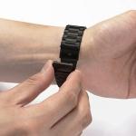 Curea din otel inoxidabil Mercury Metal compatibila cu Apple Watch 4/5/6/7/SE, 44/45mm, Negru 7 - lerato.ro