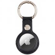 Husa de protectie din piele ecologica Mercury compatibila cu Apple AirTag, Negru