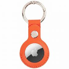 Husa de protectie din piele ecologica Mercury compatibila cu Apple AirTag, Portocaliu