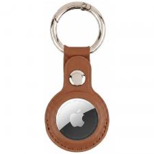 Husa de protectie din piele ecologica Mercury compatibila cu Apple AirTag, Maro