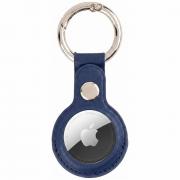 Husa de protectie din piele ecologica Mercury compatibila cu Apple AirTag, Navy Blue