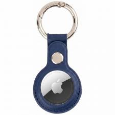 Husa de protectie din piele ecologica Mercury compatibila cu Apple AirTag, Navy Blue