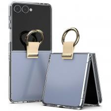 Carcasa Mercury Golden Bell Clear compatibila cu Samsung Galaxy Z Flip 8, Transparent / Bej
