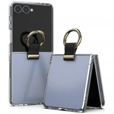 Carcasa Mercury Golden Bell Clear compatibila cu Samsung Galaxy Z Flip 8, Transparent / Negru