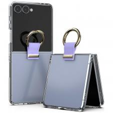 Carcasa Mercury Golden Bell Clear compatibila cu Samsung Galaxy Z Flip 8, Transparent / Violet