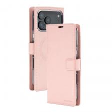 Husa flip cover Mercury BlueMoon Diary cu MagSafe compatibila cu iPhone 17 Pro Max / 18 Pro Max, Rose Gold