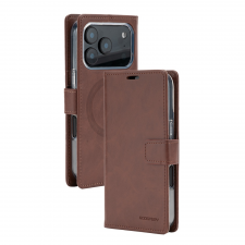 Husa flip cover Mercury BlueMoon Diary cu MagSafe compatibila cu iPhone 17 Pro / 18 Pro, Maro