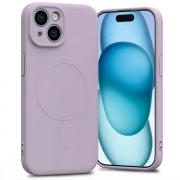 Carcasa Mercury Semi Silicone cu MagSafe compatibila cu iPhone 15, Lilac Purple