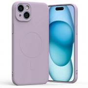 Carcasa Mercury Semi Silicone cu MagSafe compatibila cu iPhone 15 Plus, Lilac Purple