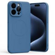 Carcasa Mercury Semi Silicone cu MagSafe compatibila cu iPhone 15 Pro Max, Blue