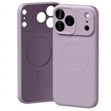 Carcasa Mercury Semi Silicone cu MagSafe compatibila cu iPhone 17 Pro Max, Lavander Gray