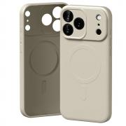 Carcasa Mercury Semi Silicone cu MagSafe compatibila cu iPhone 17 Pro Max, Stone