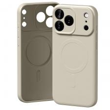 Carcasa Mercury Semi Silicone cu MagSafe compatibila cu iPhone 17 Pro Max, Stone