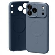 Carcasa Mercury Semi Silicone cu MagSafe compatibila cu iPhone 17 Pro Max, Sierra Blue