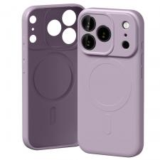 Carcasa Mercury Semi Silicone cu MagSafe compatibila cu iPhone 17 Pro, Lavander Gray