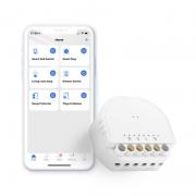 Modul intrerupator Smart Meross Wall Switch, Control vocal si prin aplicatie, WiFi, Alb