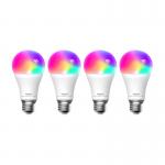 Set 4 becuri smart Meross MSL120, RGB, Control vocal / aplicatie, 9W, 810 lm, Interval temperatura culoare 2700-6500K, E27, WiFi, Alb 2 - lerato.ro