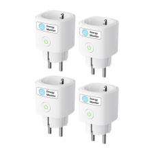 Set 4 prize Smart MEROSS MSS315CFH-EU cu monitorizarea energiei, 16A, Compatibile Matter, Alb