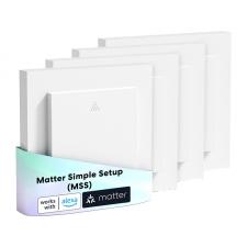 Set 4 comutatoare Smart MEROSS MRS105MA-EU pentru jaluzele/obloane, Control Vocal / Aplicatie, Programabil, Compatibil Matter, Wi-Fi, Alb