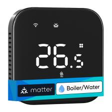 Termostat Smart  MEROSS MTS215BMA-B pentru incalzire electrica, Senzor Temperatura / Umiditate, Display LCD, WiFi, Negru