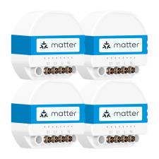 Set 4 comutatoare Smart MEROSS MSS815MAQUA-UN, Compatibile Matter, Control aplicatie, 10A, WiFi, Alb
