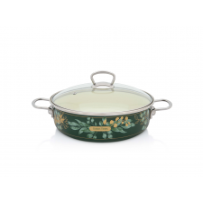 Oala din email cu capac Metalac Golden Times, 26cm, 4l, Graphics