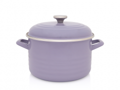 Oala cu capac din email Metalac Standard Wave, 24cm, 6.75l, Lila