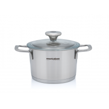 Oala din inox cu capac din sticla Metalac Santino, 16cm, 1.9l, Inox