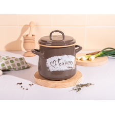 Oala din email cu capac Metalac Bakery, 14cm, 2.3l, Graphics