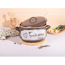Oala din email cu capac Metalac Bakery, 22cm, 5.3l, Graphics