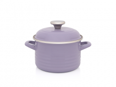 Oala cu capac din email Metalac Standard Wave, 16cm, 2l, Lila