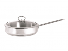 Tigaie cu capac din sticla Metalac Kulinaria, Inox, 24cm, 2.4l, Argintiu