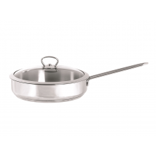 Tigaie cu capac din sticla Metalac Kulinaria, Inox, 24cm, 2.4l, Argintiu