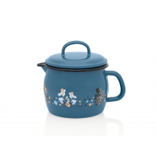 Oala cu cioc si capac Metalac Cooking Delight, Email, 12cm, 1.3l, Albastru